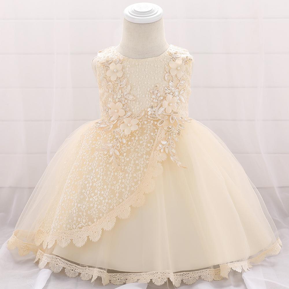 Baby Girl Sequined Flower Dress Princess Tutu Flower Girl Dress - PrettyKid