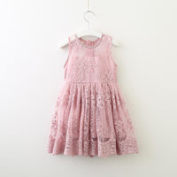 Girls Mesh Embroidered Princess Skirt Solid Color Lace Vest Skirt - PrettyKid