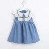 Toddler Girls Cotton Contrast Color Princess Skirt Bow Lace Dress - PrettyKid