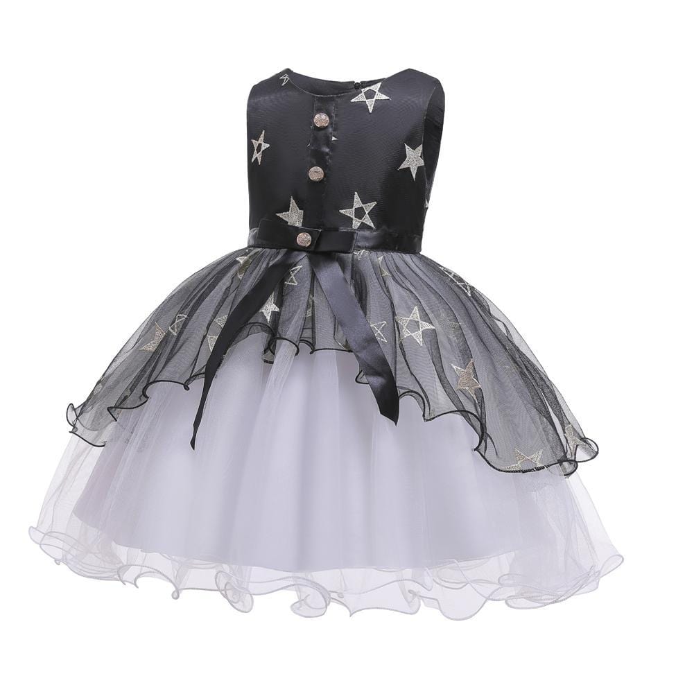 Girls Party Dress Princess Tutu Skirt Girls Star Mesh Dress With Hat - PrettyKid