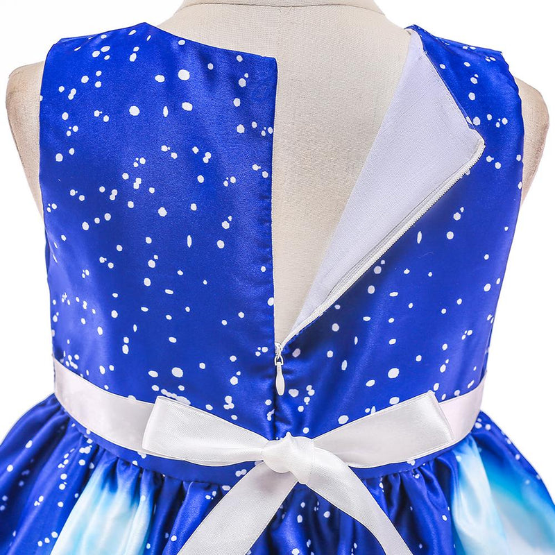 Girls' Christmas Dress Snowflake Print Santa Tutu Princess Dress - PrettyKid