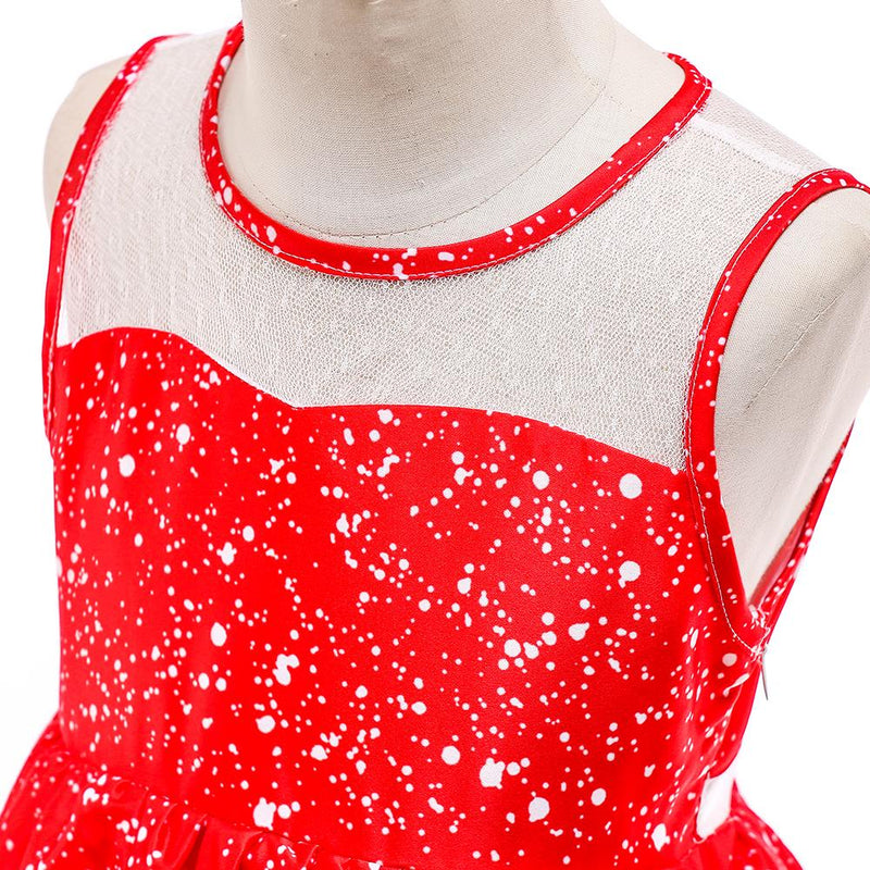 Girls Christmas Dress Snowflake Print Tutu Princess Dress - PrettyKid