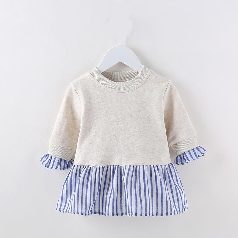 Stripe Pattern Paneled Dress - PrettyKid