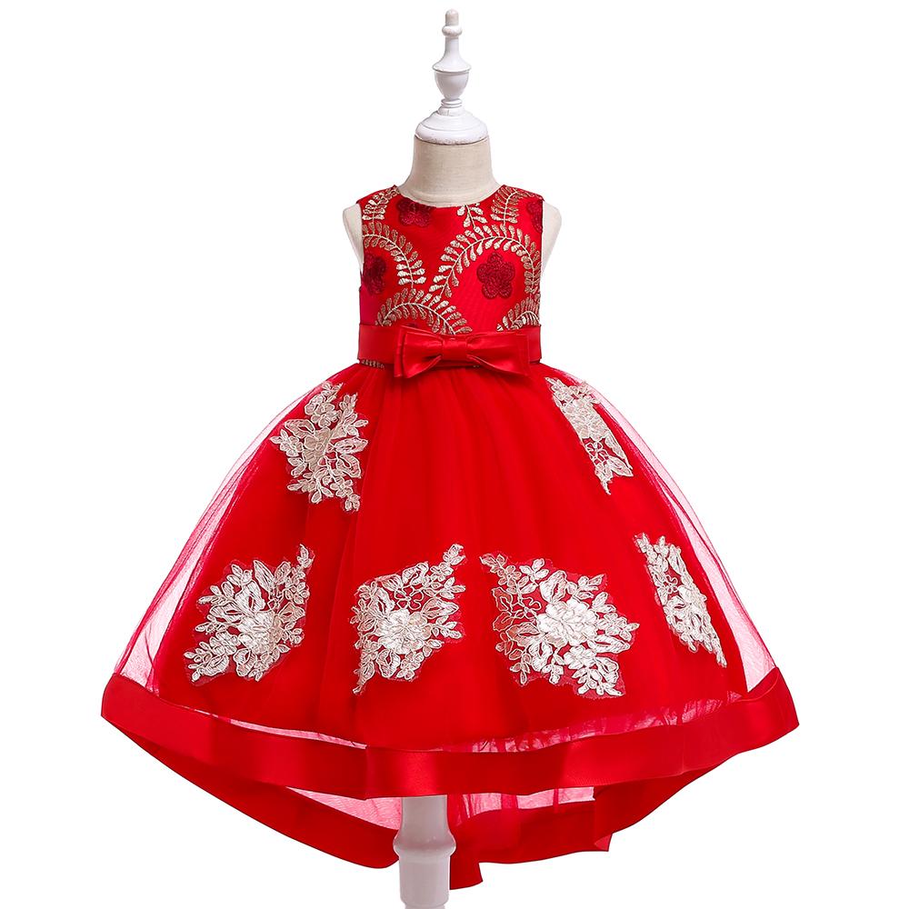 Girls Prom Evening Dress Embroidered Tail Princess Skirt - PrettyKid