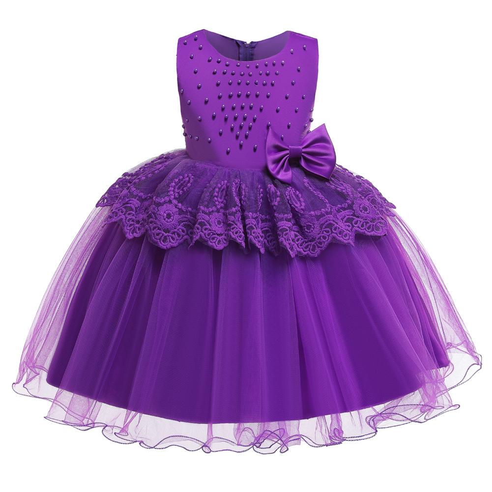 Girl's Dress Tutu Sleeveless Beaded Girl's Dress Performance Clothes - PrettyKid