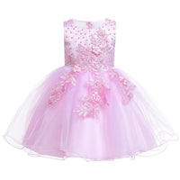 Girls Party Dress Sleeveless Mesh Tutu Dress Princess Wedding Dress - PrettyKid