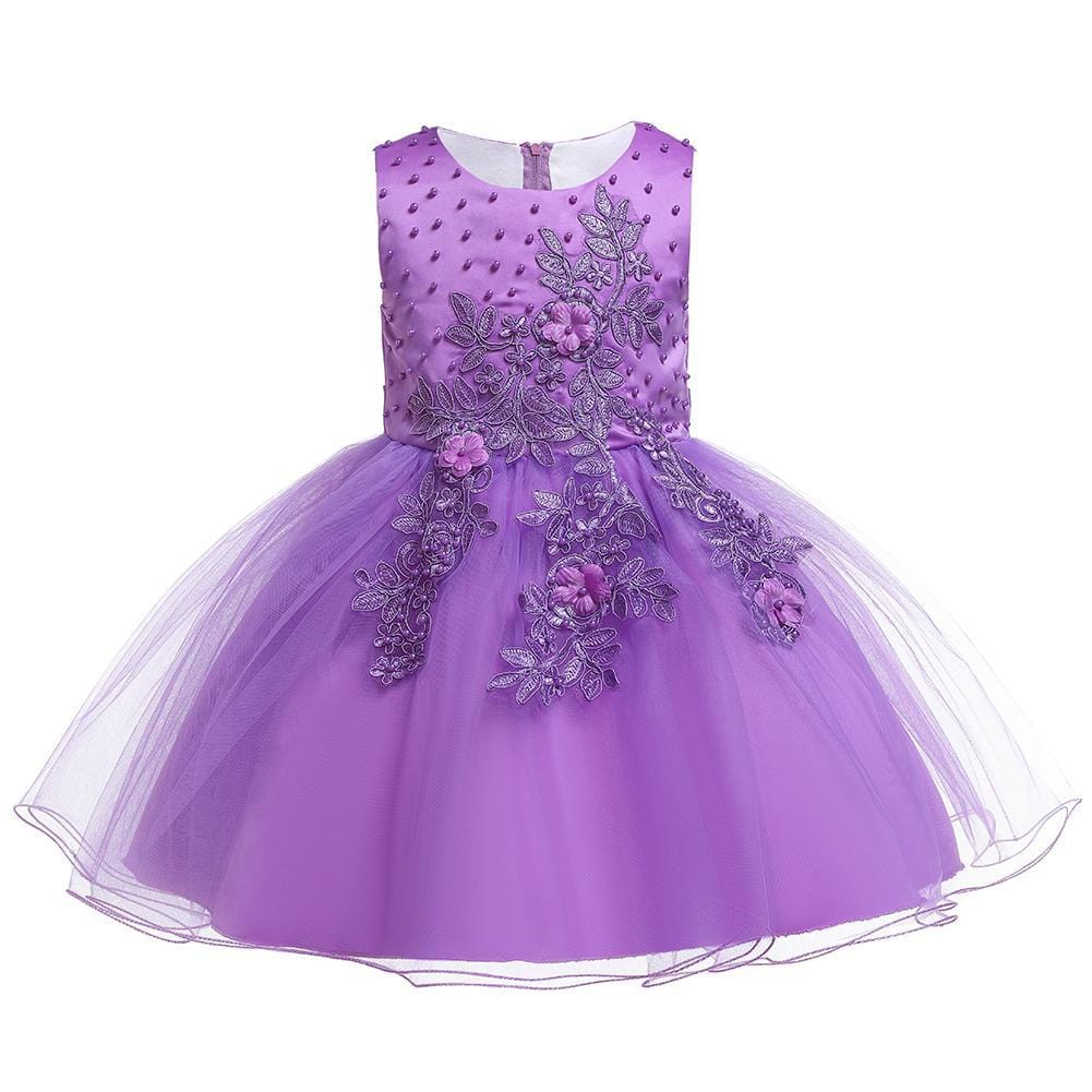 Girls Party Dress Sleeveless Mesh Tutu Dress Princess Wedding Dress - PrettyKid