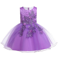 Girls Party Dress Sleeveless Mesh Tutu Dress Princess Wedding Dress - PrettyKid