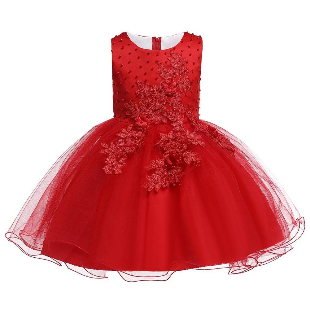 Girls Party Dress Sleeveless Mesh Tutu Dress Princess Wedding Dress - PrettyKid