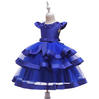 Girl Princess Flying Sleeves Performance Dress - PrettyKid