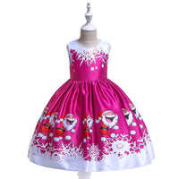 Girls Christmas Dress Print Santa Tutu Princess Dress Girl Dress - PrettyKid