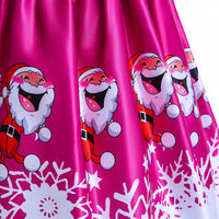 Girls Christmas Dress Print Santa Tutu Princess Dress Girl Dress - PrettyKid