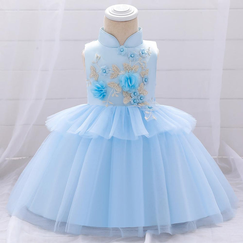 Baby Girl Mesh Cake Flower Dress - PrettyKid
