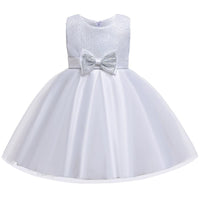 Girls Princess Dress Sequin Bow Dress Flower Girl Wedding Dress Skirt - PrettyKid