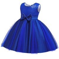 Girls Princess Dress Sequin Bow Dress Flower Girl Wedding Dress Skirt - PrettyKid