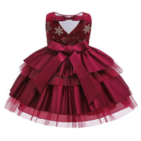 Girls' Prom Dress Mesh Cake Dress Bow Princess Dress Girls' Dress - PrettyKid