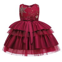 Girls' Prom Dress Mesh Cake Dress Bow Princess Dress Girls' Dress - PrettyKid