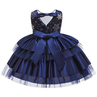 Girls' Prom Dress Mesh Cake Dress Bow Princess Dress Girls' Dress - PrettyKid