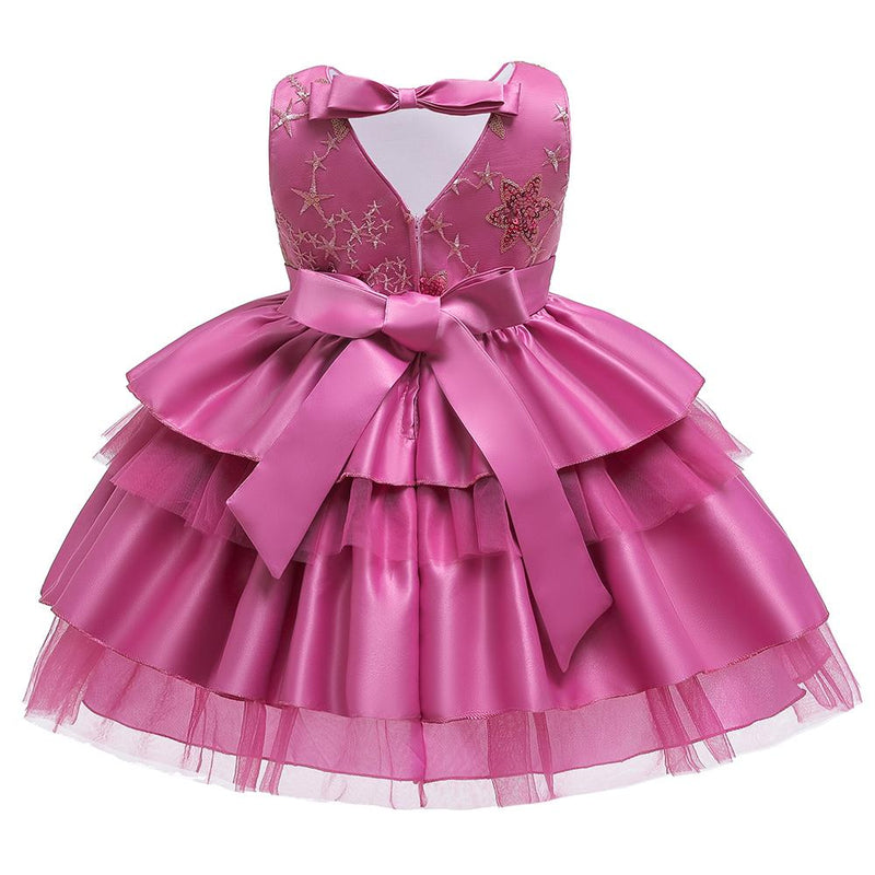Girls' Prom Dress Mesh Cake Dress Bow Princess Dress Girls' Dress - PrettyKid