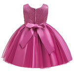 Girls Princess Dress Sequin Bow Dress Flower Girl Wedding Dress Skirt - PrettyKid