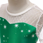 Girls Christmas Dress Printed Santa Tutu Short Sleeve Princess Dress - PrettyKid