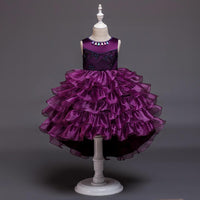 Girl Prom Dress Trailing Princess Skirt Flower Girl Dress - PrettyKid