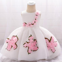 Baby Girl Flower Princess Spliced Dress - PrettyKid