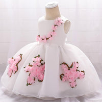 Baby Girl Flower Princess Spliced Dress - PrettyKid