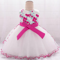 Baby Girl Beaded Mesh Princess Tutu Flower Dress - PrettyKid