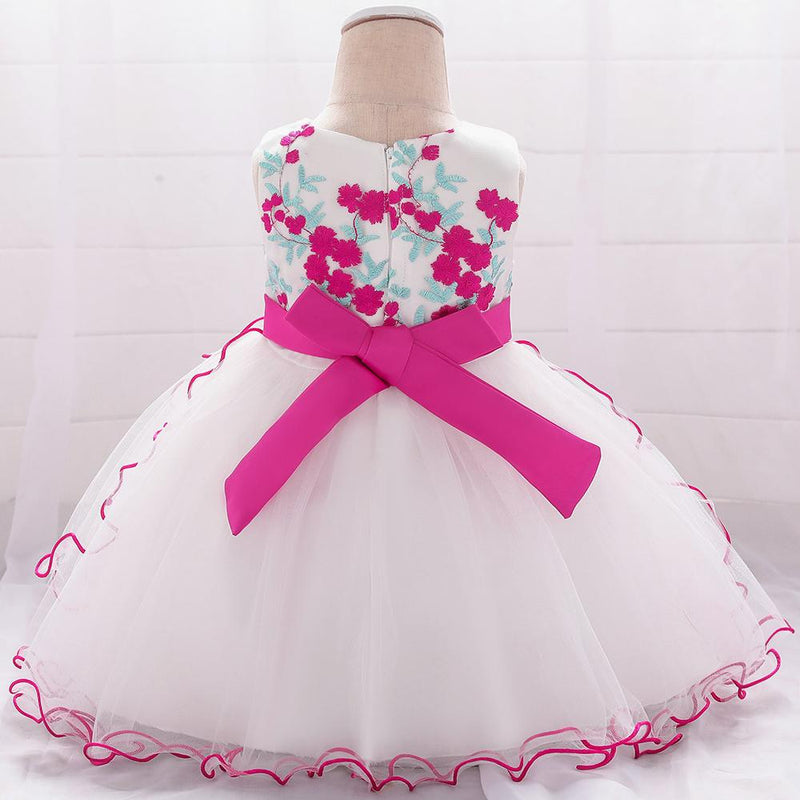 Baby Girl Beaded Mesh Princess Tutu Flower Dress - PrettyKid