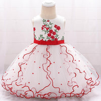 Baby Girl Beaded Mesh Princess Tutu Flower Dress - PrettyKid