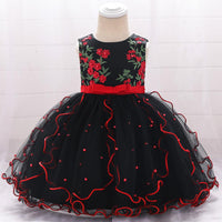 Baby Girl Beaded Mesh Princess Tutu Flower Dress - PrettyKid