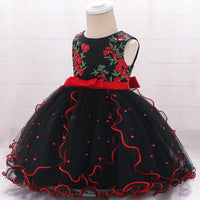 Baby Girl Beaded Mesh Princess Tutu Flower Dress - PrettyKid