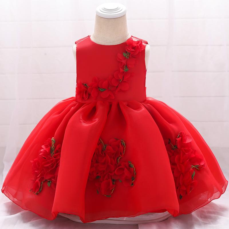 Baby Girl Flower Princess Spliced Dress - PrettyKid