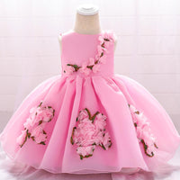 Baby Girl Flower Princess Spliced Dress - PrettyKid