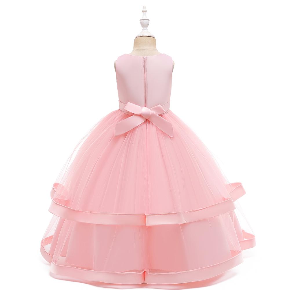 Long girl's dress princess dress wedding dress girls performance dress - PrettyKid