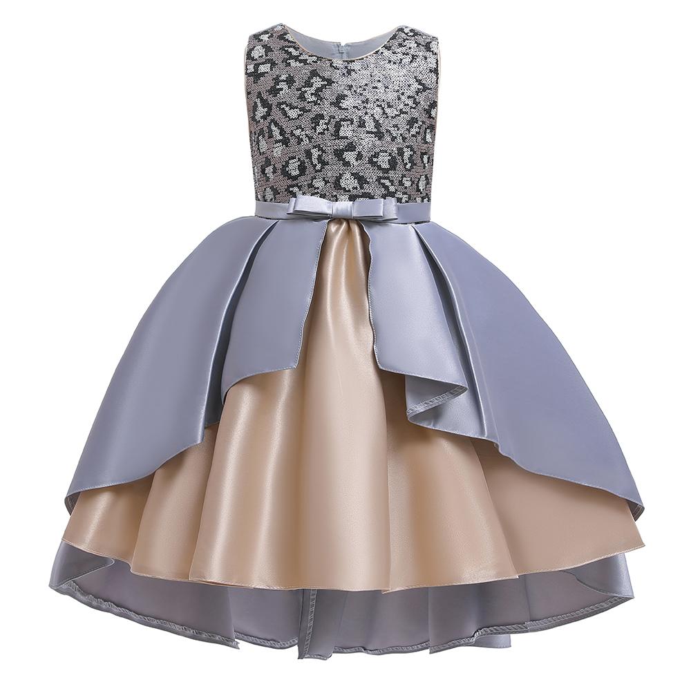 Sequins Girls Dresses Princess Skirts Girls Show Catwalk Dresses - PrettyKid