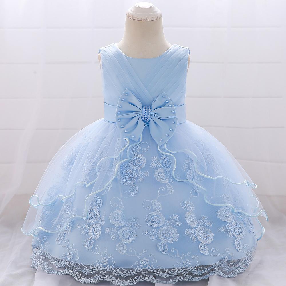 Baby Girl Big Bow Flower Princess Dress - PrettyKid