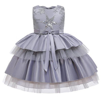 Girls' Prom Dress Mesh Cake Dress Bow Princess Dress Girls' Dress - PrettyKid