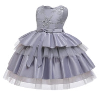 Girls' Prom Dress Mesh Cake Dress Bow Princess Dress Girls' Dress - PrettyKid