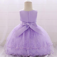 Baby Girl Big Bow Flower Princess Dress - PrettyKid