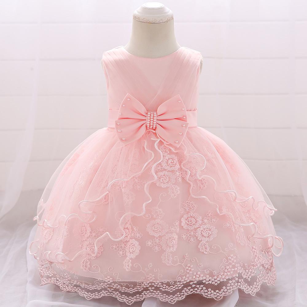 Baby Girl Big Bow Flower Princess Dress - PrettyKid