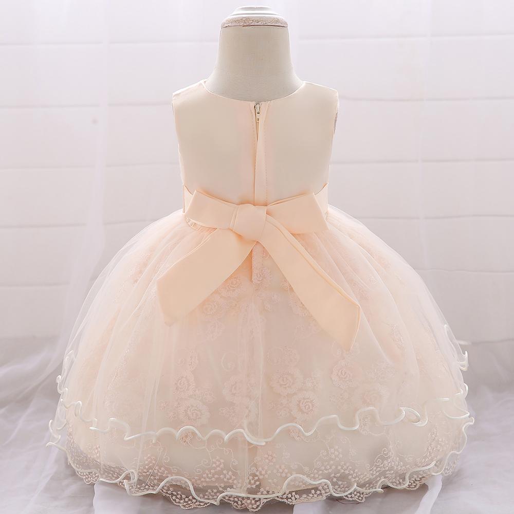 Baby Girl Big Bow Flower Princess Dress - PrettyKid