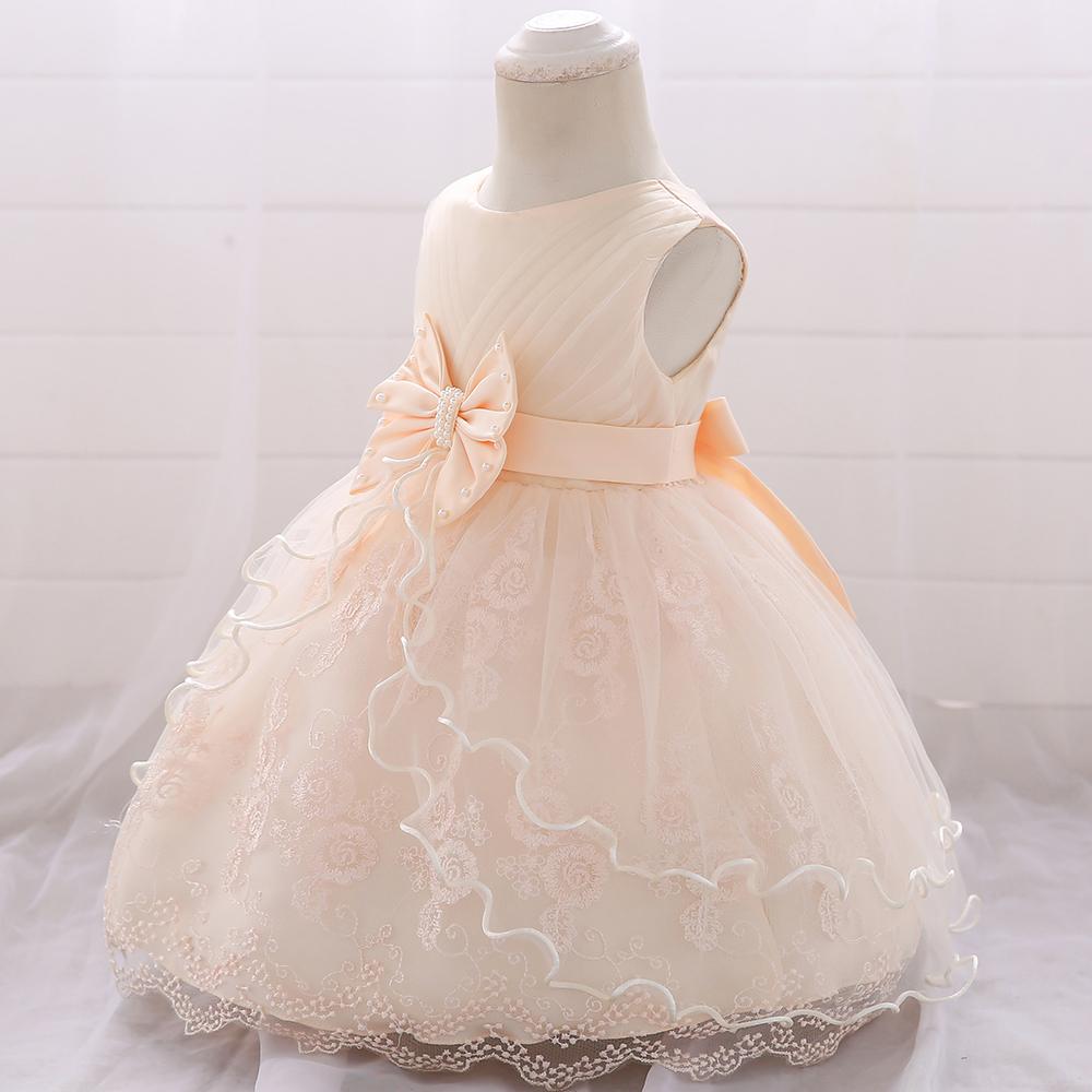 Baby Girl Big Bow Flower Princess Dress - PrettyKid