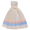 Girls' Prom Dress Princess Dress Floor Long Dress Contrast Strip Dress - PrettyKid