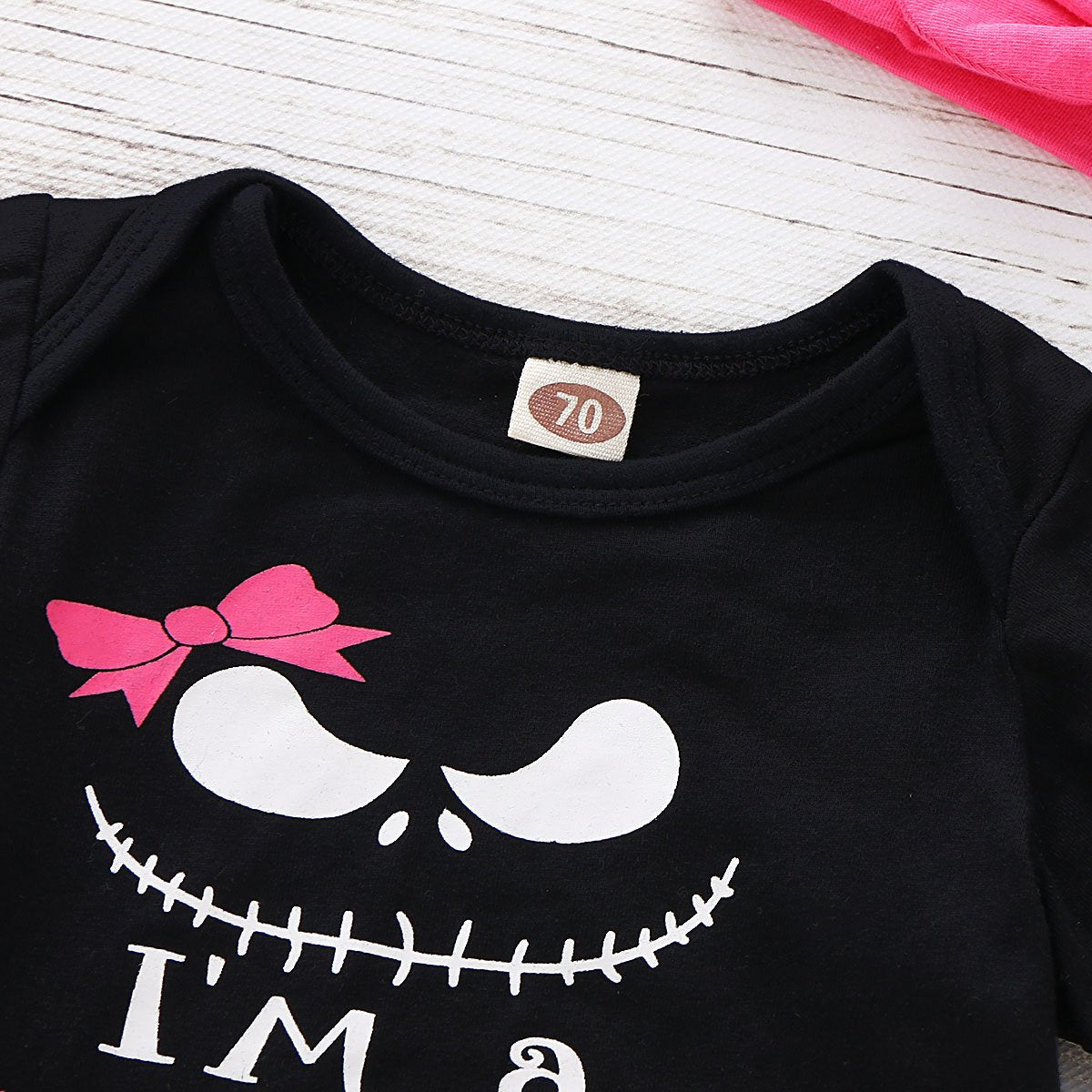 Baby Girls Halloween Letter Print Top & Colorful Mesh Skirt - PrettyKid