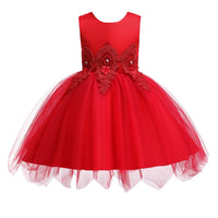 Girls' Party Dress Wedding Princess Dress Tutu Mesh Flower Girl Dress - PrettyKid