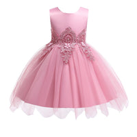 Girls' Party Dress Wedding Princess Dress Tutu Mesh Flower Girl Dress - PrettyKid