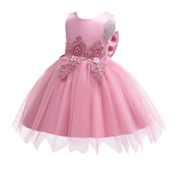 Girls' Party Dress Wedding Princess Dress Tutu Mesh Flower Girl Dress - PrettyKid