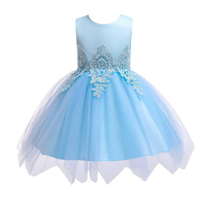 Girls' Party Dress Wedding Princess Dress Tutu Mesh Flower Girl Dress - PrettyKid